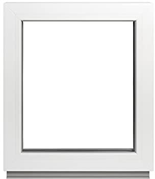 Ventana de plástico para ventanas de sótano, 100 x 110 cm, color blanco, doble acristalamiento para jardín, garaje, ventana de plástico, 1000 x 1100 mm