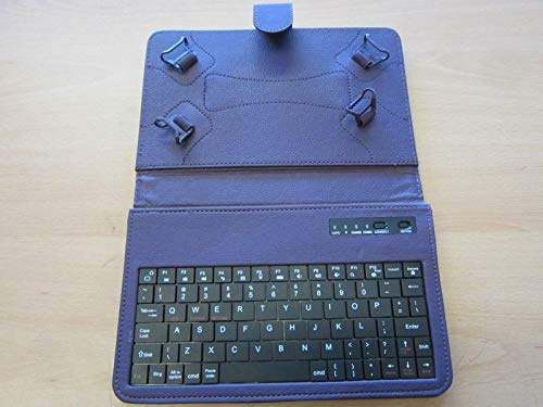 DIXIETREE Purple Bluetooth Keyboard Carry Case with Stand for 7 Android/Windows Tablet PC