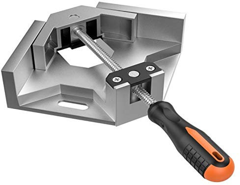 90° Winkelspanner aus Aluminium | Winkelschraubstock für Holzarbeiten | Bilderrahmen Gehrungszwinge | rechtwinklige Klemme Eckenspanner für Holz Metall | verstellbarer Eckschraubstock mit Handgriff