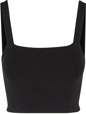 Urban Classics Oberteil Ladies Cropped Top Camiseta, Black, S para Mujer