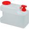Relaxdays Bidón de Agua con Grifo, Tapa de Rosca Ancha, Accesorio de Camping, 12L, Sin BPA, Blanco & Rojo, 1 Ud.