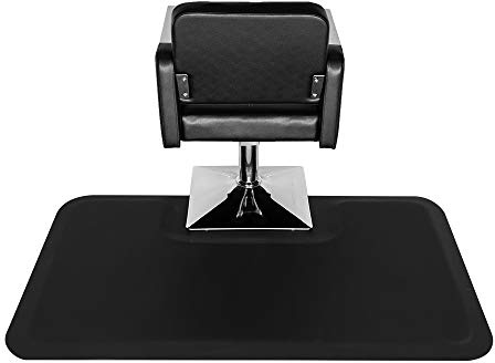 OmySalon 1,27 cm Dicke Anti-Ermüdungsmatte für Friseure, 90 x 150 cm, mit quadratischem Ausschnitt für Salon-Styling-Stuhl, Haarschneide- und Friseurausrüstung