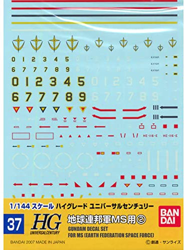 GUNDAM DECAL 37 MS (EARTH FEDERATION SPACE FORCE), Die Produkte Sind Teil des Produkts