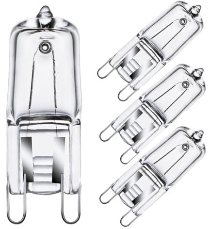GMY 4 Stück G9 Halogenlampen 33W 230V, Halogen Ofenbirnen G9 Oven Lampe Glühbirnen für Deckenleuchten, Warmweiß 4er-Pack