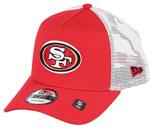New Era San Francisco 49ers NFL White Mesh Trucker 9Forty A-Frame Trucker Cap - One-Size