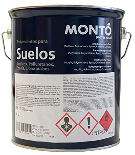 Pintura al Agua para Mantener, Proteger y Señalizar Suelos e Instalaciones Deportivas como Pistas de Tenis, Frontón, Fútbol Sala, Básquet, Balonmano. Pavikril (Montosport Suelos) (4L, Rojo 152)