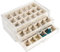 Nwvuop Clear Acrylic Jewellery Box Jewellery Organiser with 3 Drawers for Women Jewelry Storage Box for Rings Earrings Necklaces Beige