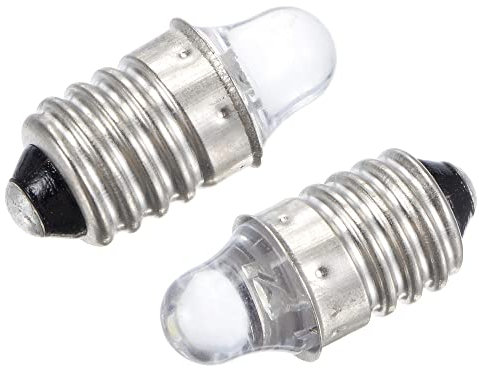 sourcing map E10 Screw Base LED Flashlight Bulbs DC 3V White Light Mini Lamps, Pack of 6