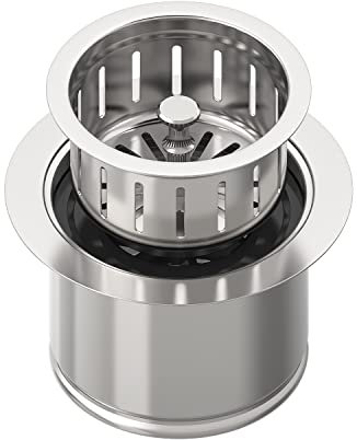 BOTEMY Extended Garbage Disposal Flange Basket Strainer Stopper, Deep 304 Stainless Steel Kitchen Sink Flange for 3-1/2 Inch Standard Sink Drain Hole, Polished Deep Sink Disposal Stopper