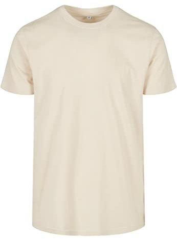 Build Your Brand Men's Basic Round Neck T-Shirt, Sand, XXL
