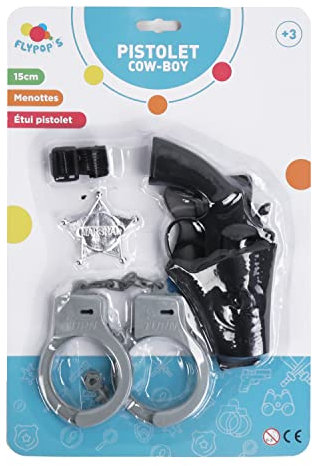 FLYPOP'S - Set De Cowboy - Accessoires de Déguisement - 187733LIN - Noir - Plastique - Lucky Luke - Jouet Enfant - Carnaval - Costume - 15 cm x 9,5 cm - À Partir de 3 Ans
