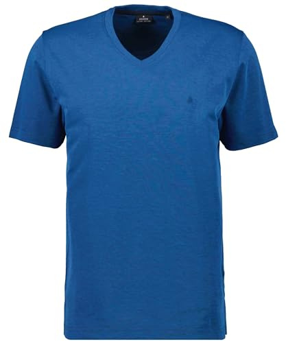 RAGMAN Herren Softknit T-Shirt V-Ausschnitt Blau-Melange-765, L
