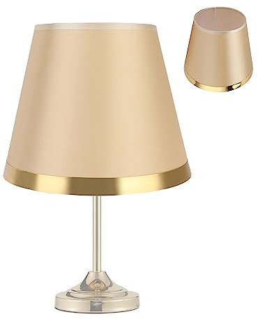 E27 Lampenschirm, Tischlampenschirme Trommel Lampenschirme, Hängelampe Stehlampe Lampenschirm Wandleuchte Lampenschirm, 6,3x10x7,8 Zoll(Gold)