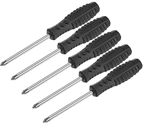 sourcing map Mini Phillips Screwdriver, 5.0mm Cross Head with Non-Slip Handle for Small Appliances, 5 Pcs