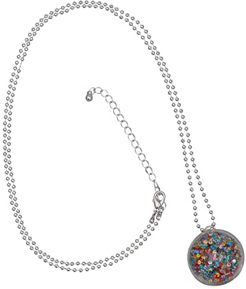 Steuer Modeschmuck Damen Kette Metall 80+9cm Glänzend Strasssteine weiß 445040006
