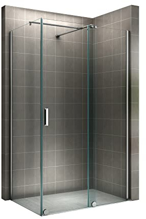 i-flair Cabina doccia NADINE 180 x 80 cm, con porta scorrevole in cromo 8 mm, vetro di sicurezza monolastra trasparente, montaggio a sinistra e a destra