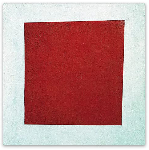 KWAY Kazimir Malewitsch Wandkunst, roter quadratischer Druck, abstraktes ästhetisches Poster, Leinwandgemälde, minimalistische Wanddekoration für Büro, Wohnzimmer, ungerahmt (30 x 30 cm)