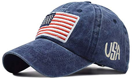 QIFLY Men's Breathable Hat with Usa Flag Casual American Flag Cap for Outdoor Mesh American Flag Cap Usa Flag American Flag Baseball Cap