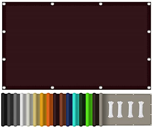 Rectangle Waterproof Shade Sail 2.5 x 3.5 m Screen Shelter Gazebo Pergola Waterproof 98% UV Block for Outdoor Party, Red Wine