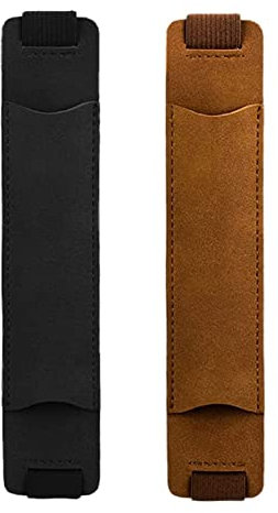 Rakiuty Stifthalter Notizbuch,Elasticated Pen Holder Pouch,2 Stück Notizbuch Stifthalter,PU Leder Federtasche mit Elastisch,Pen Holder für Tagebuch, Erhältlich für Schule und Büro,Schwarz/Braun