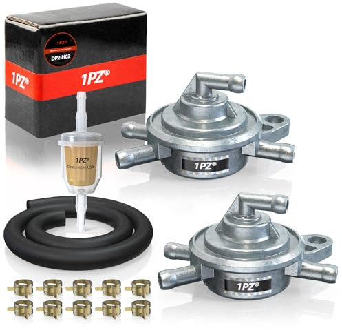 1PZ DP2-H02 Kraftstoffhahn 4 Anschlüsse mit Kraftstoffschlauch Ersatz für Pegasus Corona SKY R50X TGB Akros Bullett 50 Unterdruck