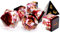 Haxtec Sharp Edge DND Würfel Set Red Blood Swirls Harz Würfel D&D Würfel für RPG Rollenspiel Spiele Dungeons und Drachen Geschenk