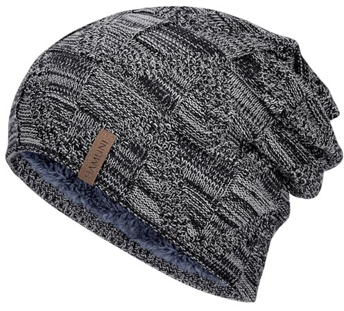 HAMUNI Mütze Damen - Atmungsaktiv Strickmütze Herren - Slouch Beanie Mütze mit Weichem Fleece Innenfutter - Unisex Wintermütze - Klassische Herren Damen Mütze für Herbst Winter Frühjahr (Farbmischung)