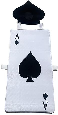 Uposao Spielkarte Kostüm für Erwachsene Halloween Pik As Kostüm mit Hut Verkleidung Karten Kartenspiel Kostüm für Fasching Karneval Halloween Erwachsene Herren Damen 100 x 50CM
