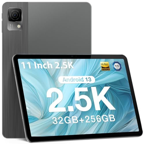 DOOGEE T30 Ultra 2025 Newest 11 Inch Tablet, 32GB RAM+256GB ROM/TF 2TB, Helio G99 Tablets, 8580mAh/18W, Android Tablets, 16+8MP, TÜV, 5G WiFi, Gaming Tablet with Case, Widevine L1, Gray