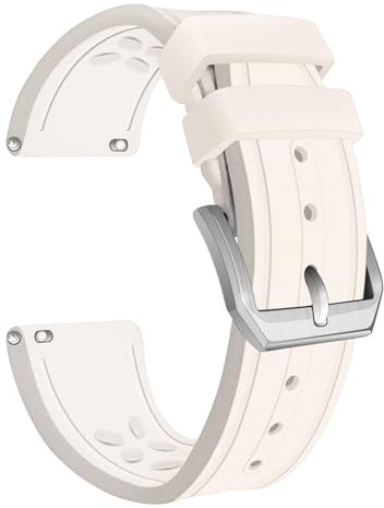 Korlexchi Uhrenarmband aus Fluorkautschuk für Herren Kompatibel Mit IWC Armband Für Big Pilot Uhren Bänder Für Portofino Armbänder Für Portugieser Für TOP GUN 20mm 21 22mm (21 mm, weiß)