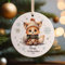 Weihnachtskugel Weihnachtsschmuck Keramik Baumanhänger Weihnachten personalisiert Namen Wunschname Fuchs mit Mütze Schal Tiere Baumkugel Geschenk wkp52 ilka parey wandtattoo-welt
