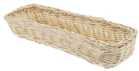 ABOOFAN Rattan Besteckkorb Kunststoff Umweltfreundlich Weiß Tisch Aufbewahrungskorb Desktop Organizer