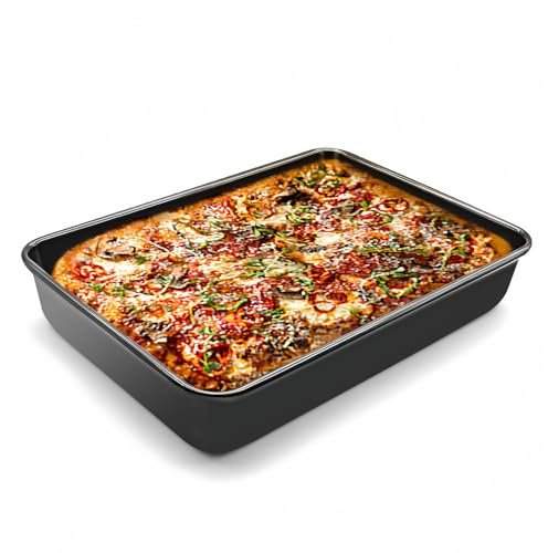 PAXLINSEN Auflaufform, 35x25x6 cm Backform mit Emaille Antihaftbeschichtung, Backblech Perfekt für Brownie/Lasagne/Kuchen, Rechteckige Rechteckig für den Backofen, Leicht zu Reinigen