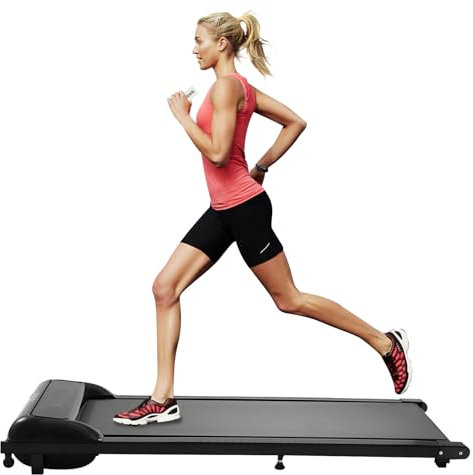 TESUGN Walking Pad, Klappbares Laufband für Zuhause mit Fernbedienung und LED-Anzeige, Motorisiertes Fitnessgerät, Kompaktes und leises Laufband Schreibtisch für Zuhause/Büro