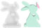 MONCAP Ostern Kaninchen Silikonform Osterhase Gießform für Kerzenhalter, Kerzen, Seife, Gips - Ostergeschenke