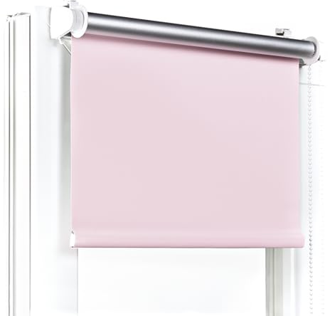 Fenster DEKOR - Rollos Für Fenster Ohne Bohren Bleich rosa - Verdunkelungsrollo B35 x H150 cm - Klemmrollo Verdunkelung - Fensterrollo Für Balkontüren - Verdunklungsrollo Leicht Zu Installieren