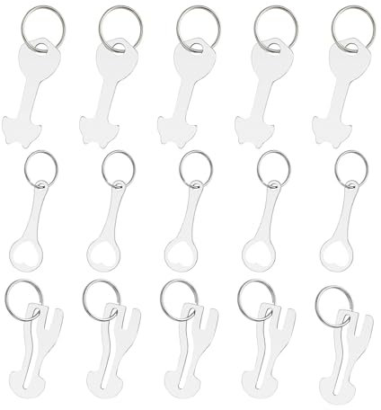 CHSEROK 15 Pièces Jeton Caddie, Déverrouilleur de Caddie Universel, 3 Styles de Clé en Forme Jeton en Acier Inoxydable pour Les Caddies, Adapté à de Nombreux Caddies