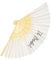 Pnuokn Wedding Fan, Wearable, Foldable, White, 7.87 Inches, Bridal Shower Gift, Bride & Bridesmaid Supply