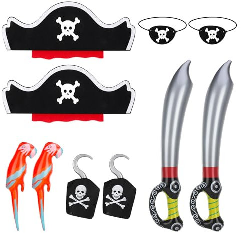 Piraten Deko Kindergeburtstag, 10 Stück Piraten Aufblasbares Spielzeug Piratenparty Mitgebsel Kindergeburtstag Piraten Geschenke für Mädchen Jungen Halloween Karneval Party Kindergeburtstag Deko