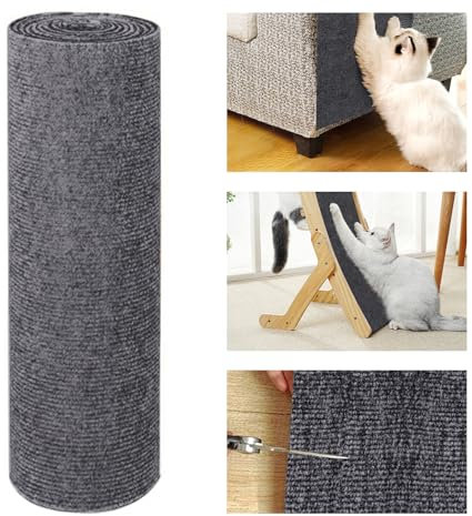 NADSSJL [220cmx40cm] Kratzmatte Katze, Kratzschutz Sofa Katze, Kratzmatte Selbstklebend, Kratzbrett Katzen Wand, Katzenkratzmatte, AntiKratz Tape für Möbel Couch Sofa Wand Tür Schutz (Dunkelgrau)