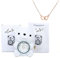 POHDHK Engraved Heart Necklace - With Real Rose Bear Giftbox, Preserved Rose Gifts Set for Mom, Wife, Girlfriend (White)