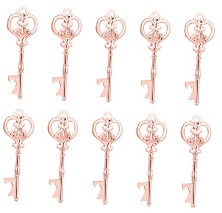 Hoement 10 Pezzi Apribottiglie A Forma Di Chiave Vintage Apribottiglie Multifunzionale in Lega Con Ciondoli A Forma Di Chiave