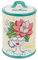 Baroni Home Barattolo Zucchero Decorato in Ceramica con Coperchio Ermetico, Zuccheriera Accessorio da Cucina Colorato Resistente, Linea Stylish, 10,5x10,5x17 cm