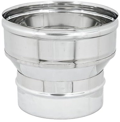 ALLINOX Aumento Acciaio INOX AISI 304 6Dc Riduzione Canna Fumaria Per Camino o Stufa Raccordo Stufa a Legna o Pellet TUTTE LE MISURE (300M-400F)