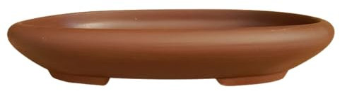 Blumentopf Oval Keramik Bonsai 25,8x19,5x4,1 cm | Bonsai Pflanzgefäß aus Japan | Bonsai Topf Keramik mit Drainageloch Steingut ohne Emaille | Baum Nicht Enthalten