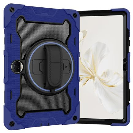 Funda para tableta Estuche Compatible with niños Compatible with Huawei Honor Pad 9 de 12,1 pulgadas, soporte elástico multiángulo + correa de mano giratoria ajustable de 360°, carcasa resistente a ro