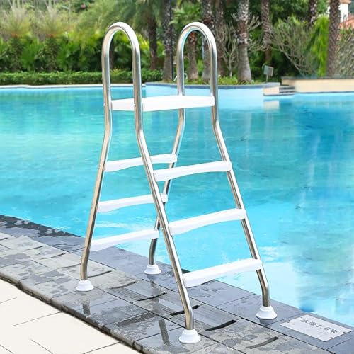 HXYhydrypd Escaleras para Piscinas Desmontables, Peldaños Escalera Piscina de Acero Inoxidable 304, Escaleras Piscina Fáciles de Montar y Subir(3 Steps)