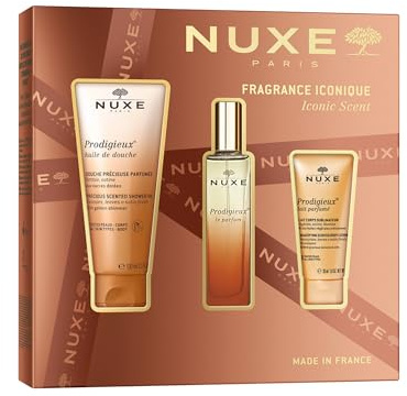 Nuxe Iconic Scent Gift Set (£42.50 Value) – Prodigieux® Le Parfum 30ml, Shower Oil 100ml & Scented Lotion 30ml | Inspired by Huile Prodigieuse | Fragrant Trio for Her, Luxury Skincare & Fragrance Gift