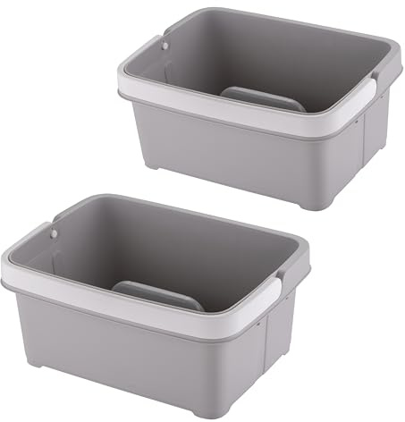 Minky Multipurpose Cleaning Caddy with Handle & Divider (Grey, Twin Pack)