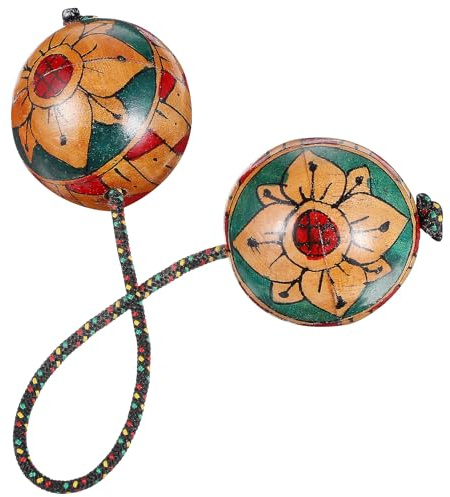 Instrument Rythmique en Bois, Boule de Maracas à Secouer, Pattern Aléatoire | Maracas Adulte, Percussion Main, Boules Rythmiques pour Jeu à Domicile et Spectacle Style Aléatoire